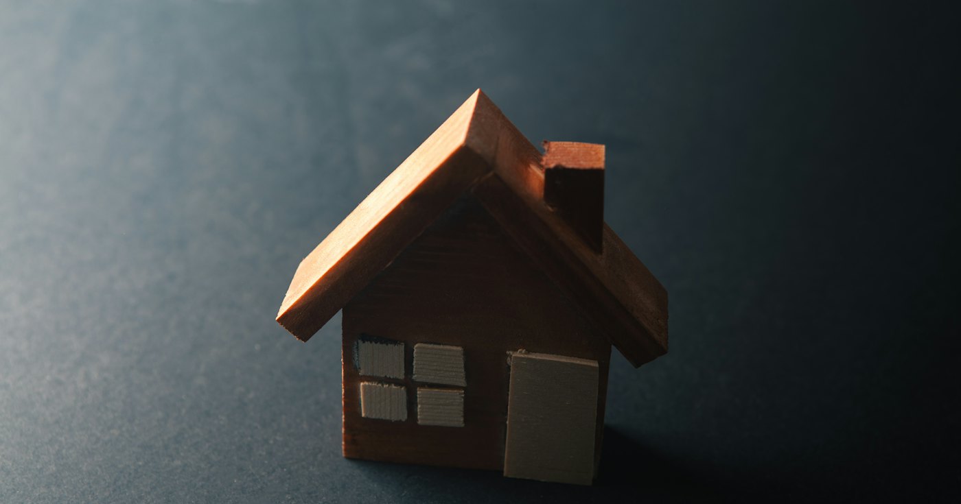 A small wooden model house