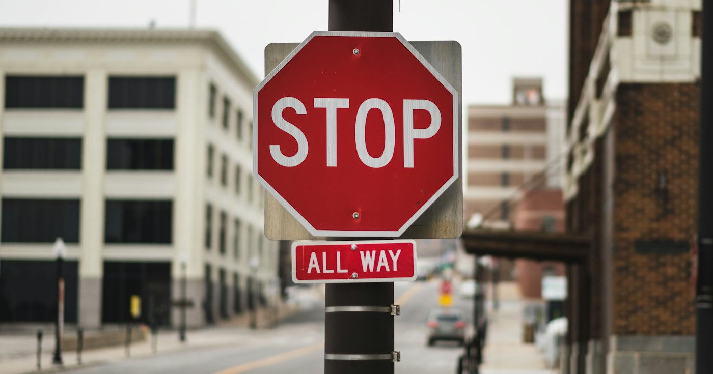 A red stop sign