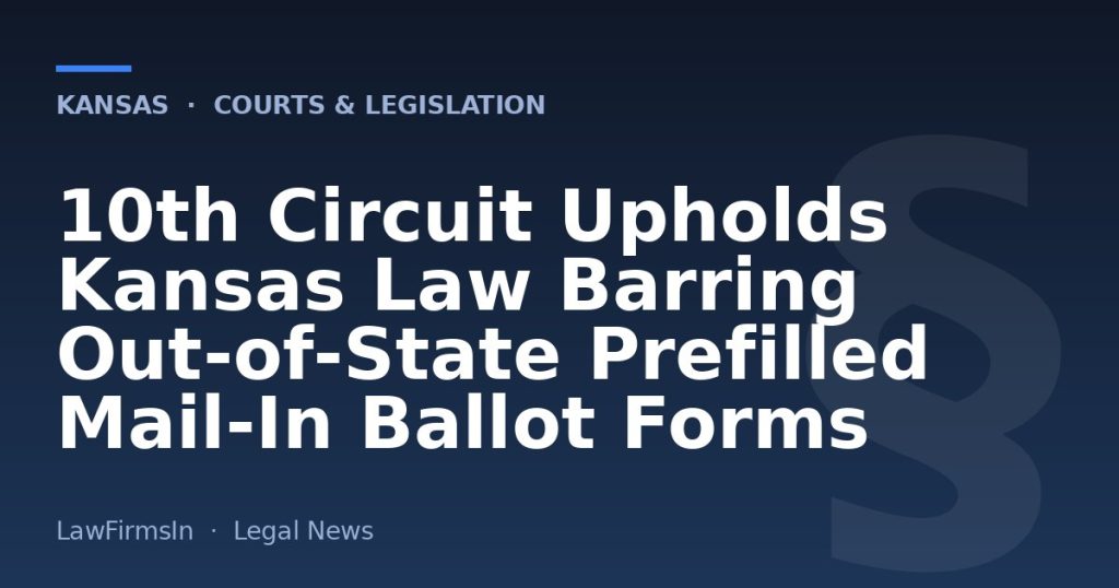 10th Circuit Upholds Kansas Law Barring Out‑of‑State Prefilled Mail‑In Ballot Forms