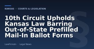10th Circuit Upholds Kansas Law Barring Out‑of‑State Prefilled Mail‑In Ballot Forms