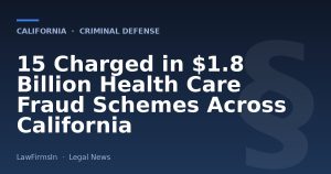 15 Charged in $1.8 Billion Health Care Fraud Schemes Across California