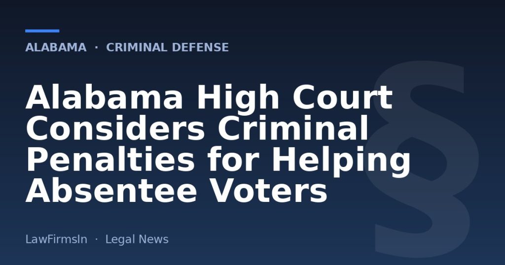 Alabama High Court Considers Criminal Penalties for Helping Absentee Voters
