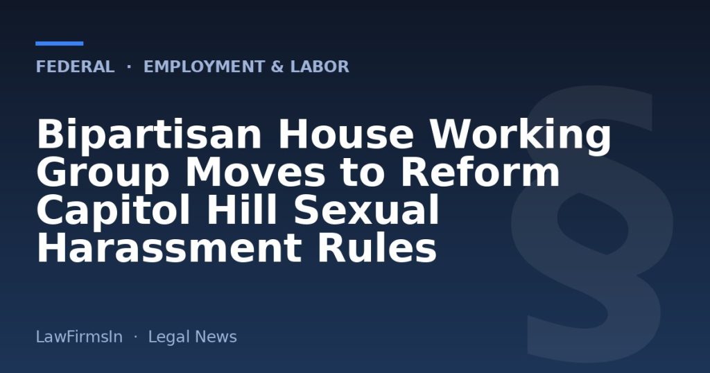 Bipartisan House Working Group Moves to Reform Capitol Hill Sexual Harassment Rules