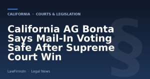 California AG Bonta Says Mail‑In Voting Safe After Supreme Court Win