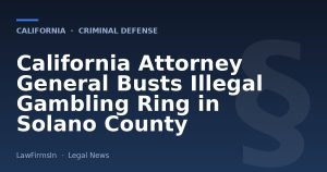 California Attorney General Busts Illegal Gambling Ring in Solano County