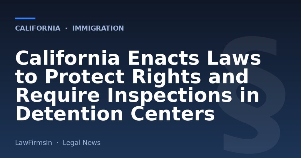 California Enacts Laws to Protect Rights and Require Inspections in Detention Centers
