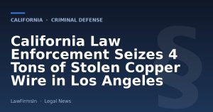 California Law Enforcement Seizes 4 Tons of Stolen Copper Wire in Los Angeles