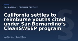 California settles to reimburse youths cited under San Bernardino’s CleanSWEEP program