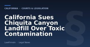 California Sues Chiquita Canyon Landfill Over Toxic Contamination
