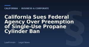 California Sues Federal Agency Over Preemption of Single-Use Propane Cylinder Ban