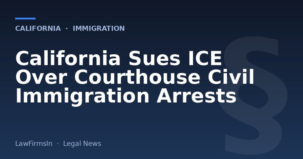 California Sues ICE Over Courthouse Civil Immigration Arrests