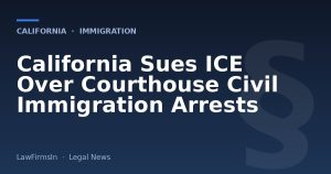 California Sues ICE Over Courthouse Civil Immigration Arrests