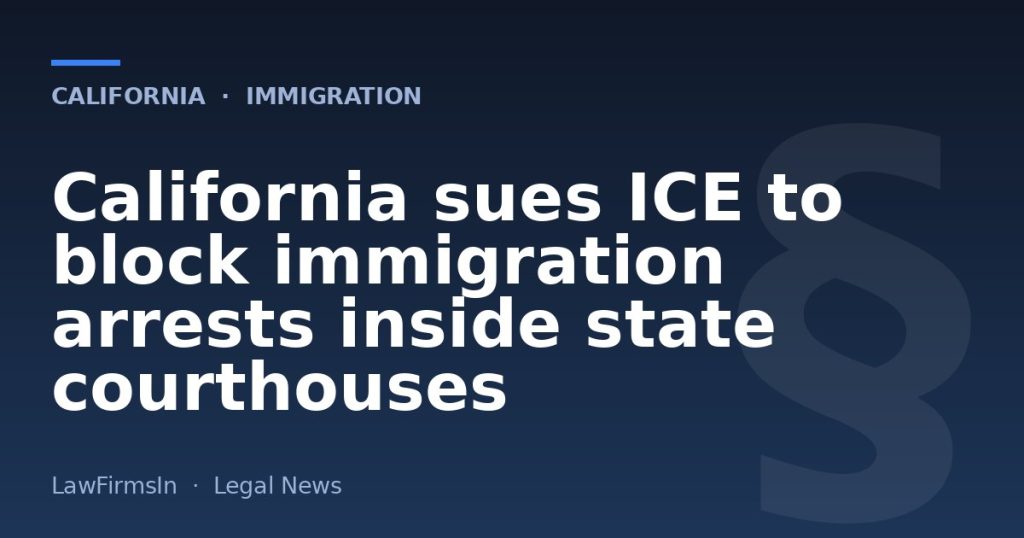 California sues ICE to block immigration arrests inside state courthouses