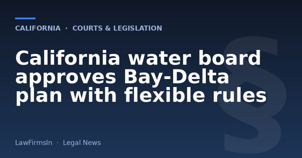 California water board approves Bay-Delta plan with flexible rules