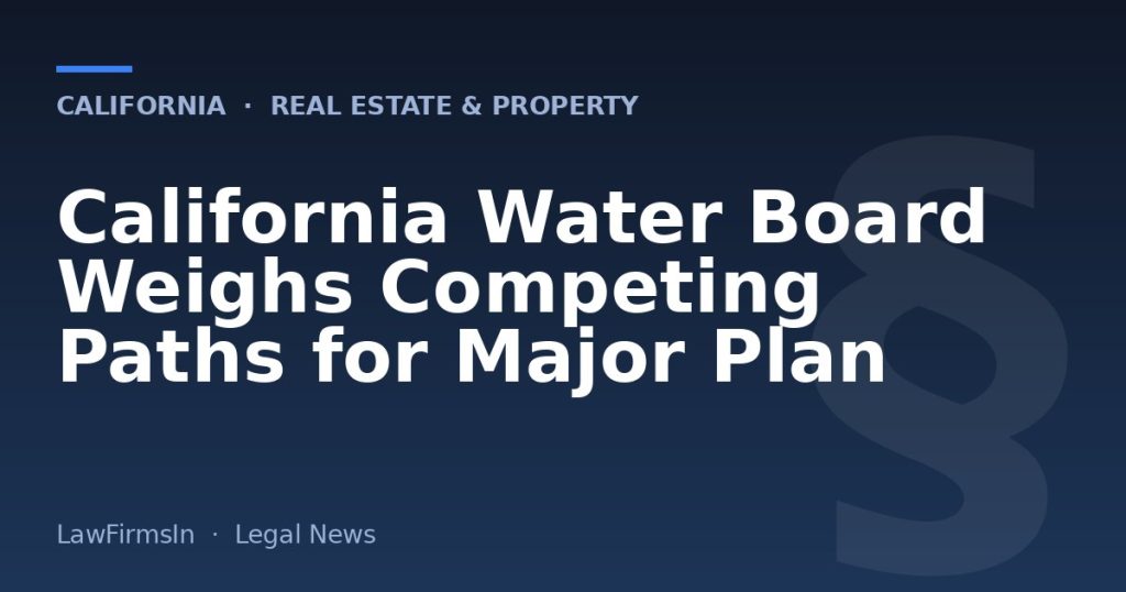 California Water Board Weighs Competing Paths for Major Plan