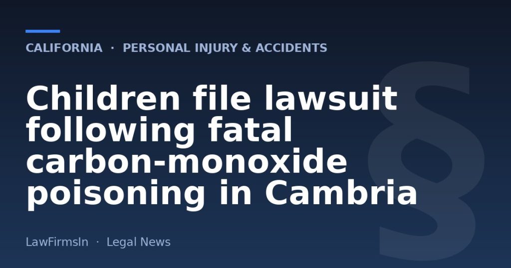 Children file lawsuit following fatal carbon-monoxide poisoning in Cambria