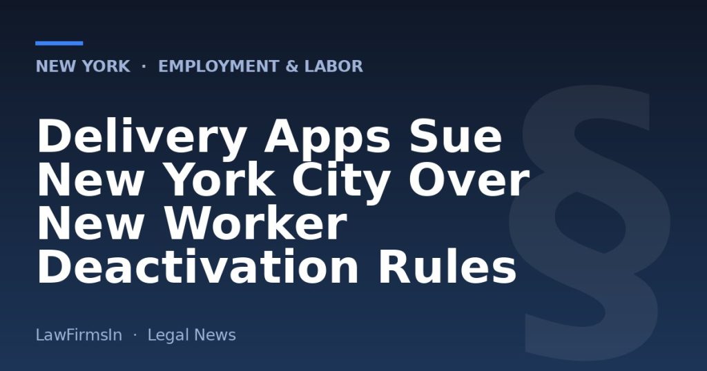 Delivery Apps Sue New York City Over New Worker Deactivation Rules