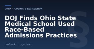 DOJ Finds Ohio State Medical School Used Race‑Based Admissions Practices