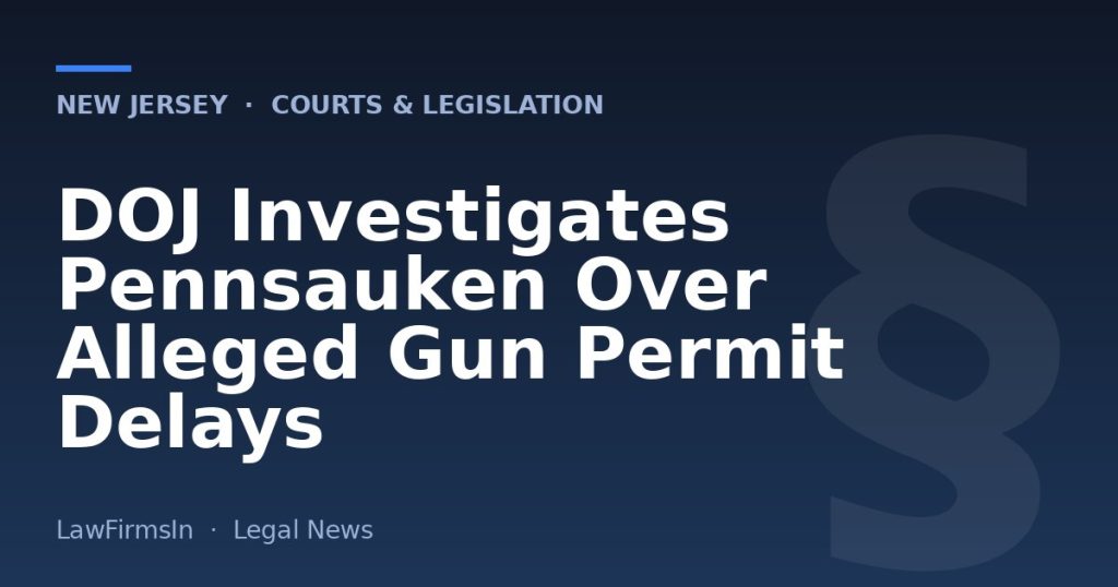 DOJ Investigates Pennsauken Over Alleged Gun Permit Delays