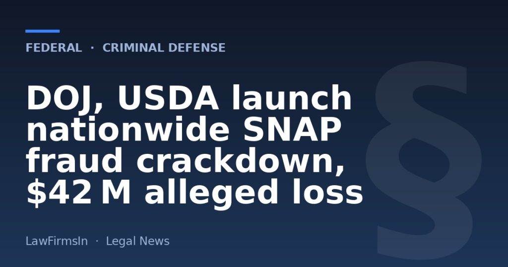 DOJ, USDA launch nationwide SNAP fraud crackdown, $42 M alleged loss