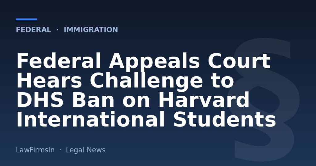 Federal Appeals Court Hears Challenge to DHS Ban on Harvard International Students
