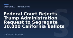Federal Court Rejects Trump Administration Request to Segregate 20,000 California Ballots