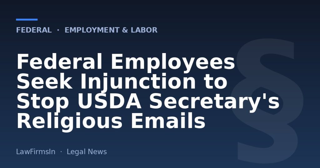 Federal Employees Seek Injunction to Stop USDA Secretary's Religious Emails