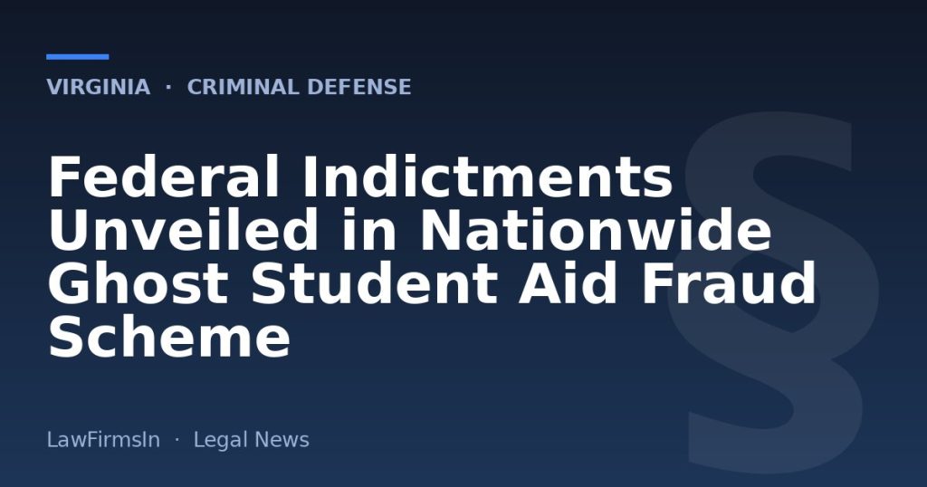 Federal Indictments Unveiled in Nationwide Ghost Student Aid Fraud Scheme