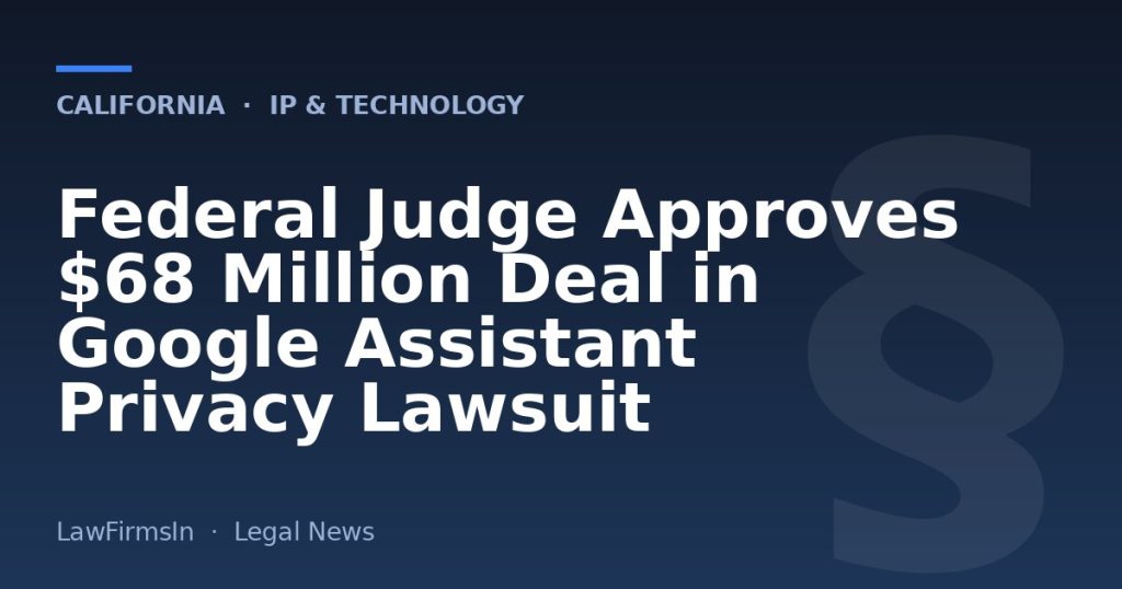 Federal Judge Approves $68 Million Deal in Google Assistant Privacy Lawsuit