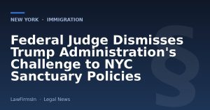 Federal Judge Dismisses Trump Administration's Challenge to NYC Sanctuary Policies