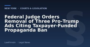 Federal Judge Orders Removal of Three Pro‑Trump Ads Citing Taxpayer‑Funded Propaganda Ban