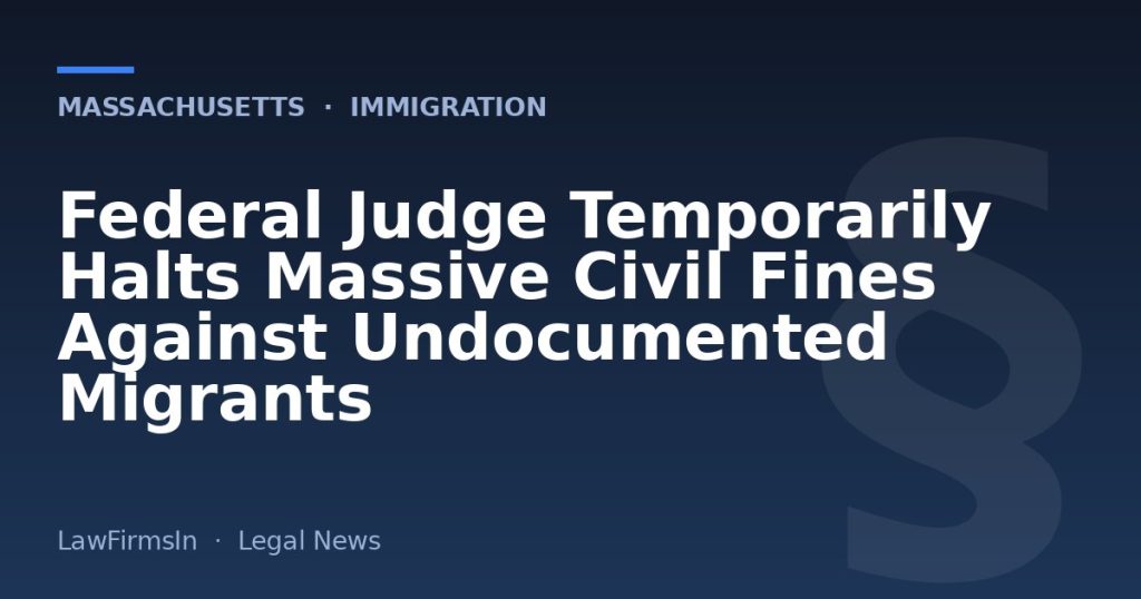 Federal Judge Temporarily Halts Massive Civil Fines Against Undocumented Migrants
