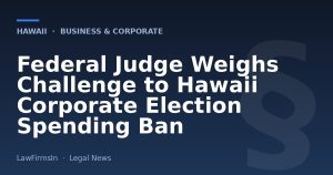 Federal Judge Weighs Challenge to Hawaii Corporate Election Spending Ban