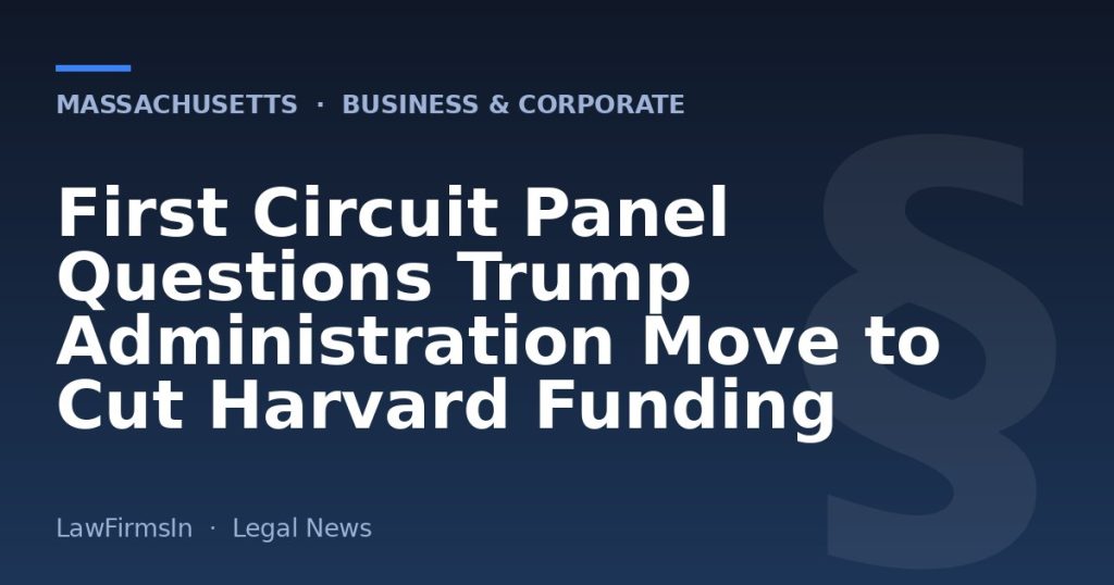 First Circuit Panel Questions Trump Administration Move to Cut Harvard Funding