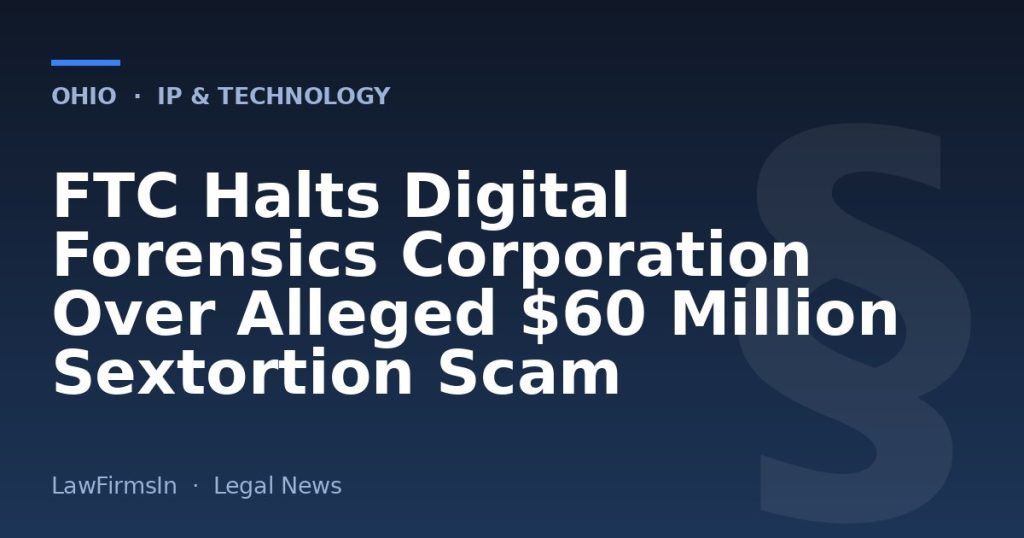 FTC Halts Digital Forensics Corporation Over Alleged $60 Million Sextortion Scam