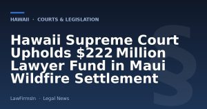 Hawaii Supreme Court Upholds $222 Million Lawyer Fund in Maui Wildfire Settlement