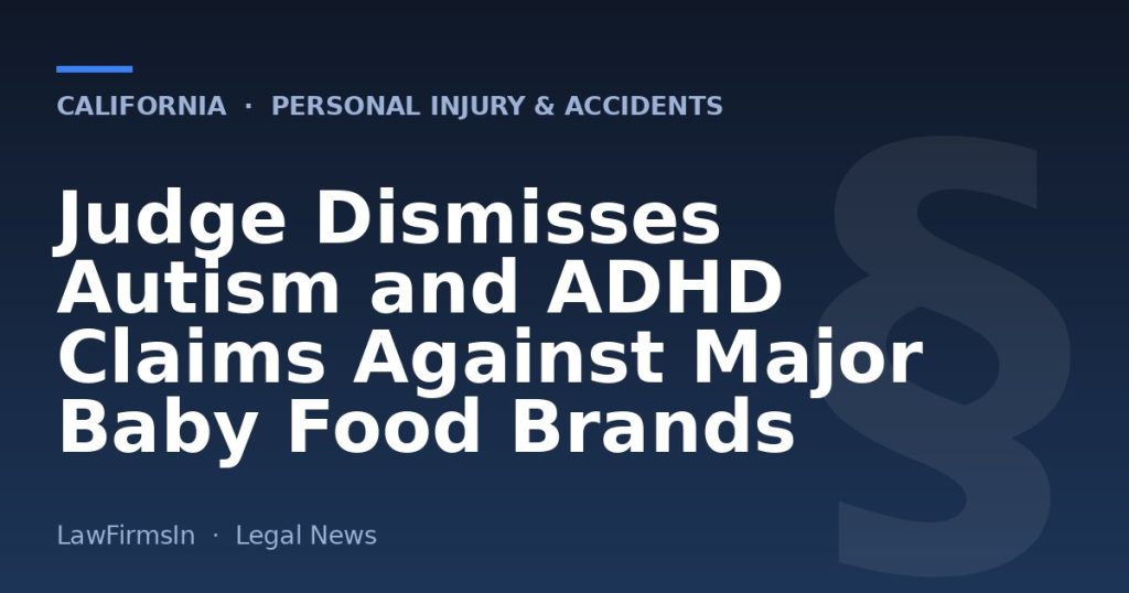 Judge Dismisses Autism and ADHD Claims Against Major Baby Food Brands