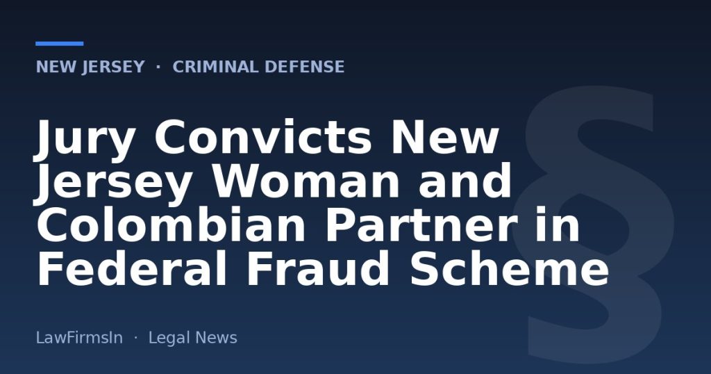 Jury Convicts New Jersey Woman and Colombian Partner in Federal Fraud Scheme
