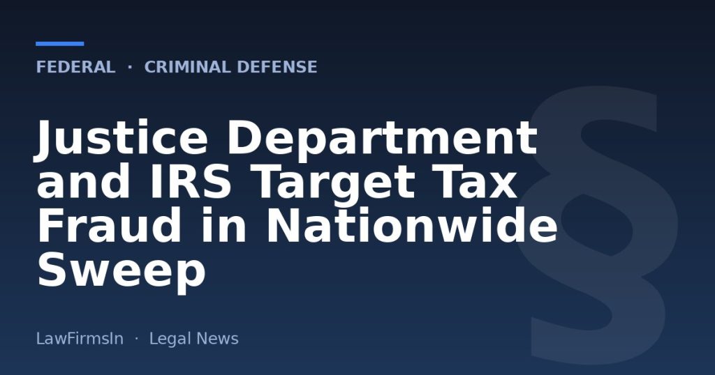 Justice Department and IRS Target Tax Fraud in Nationwide Sweep