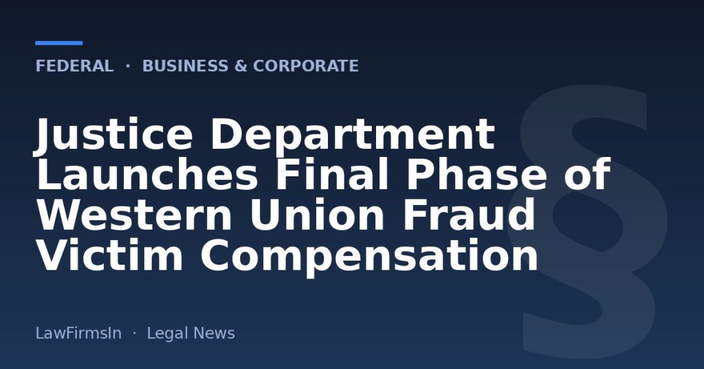 Justice Department Launches Final Phase of Western Union Fraud Victim Compensation