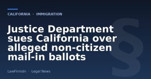 Justice Department sues California over alleged non‑citizen mail‑in ballots