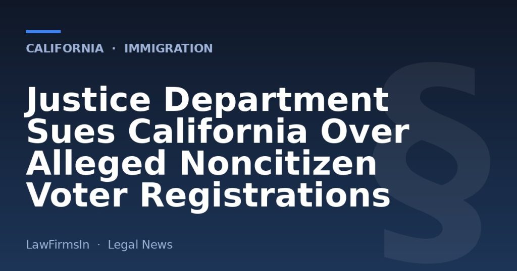 Justice Department Sues California Over Alleged Noncitizen Voter Registrations