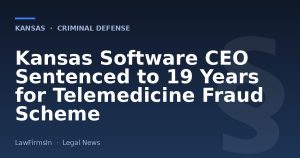 Kansas Software CEO Sentenced to 19 Years for Telemedicine Fraud Scheme