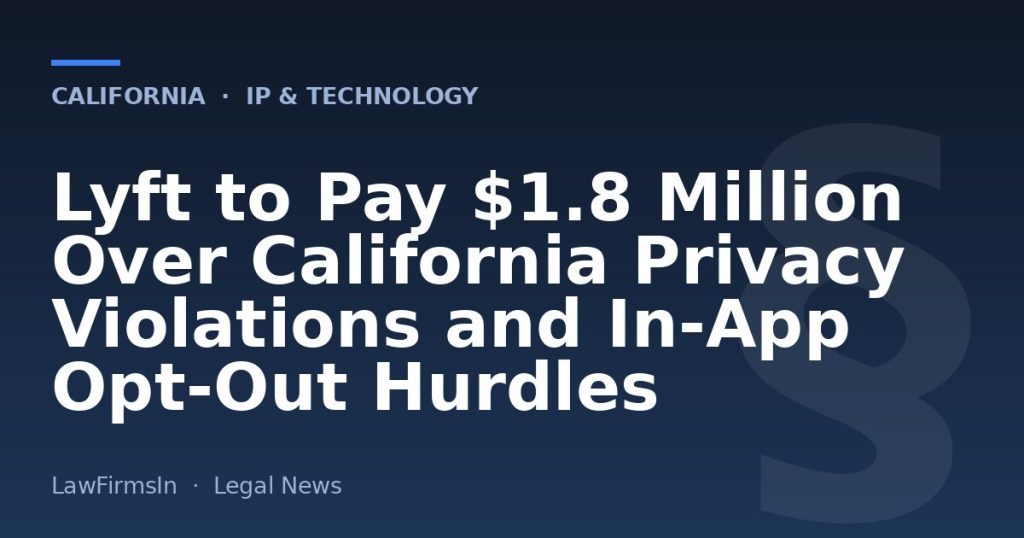 Lyft to Pay $1.8 Million Over California Privacy Violations and In-App Opt-Out Hurdles