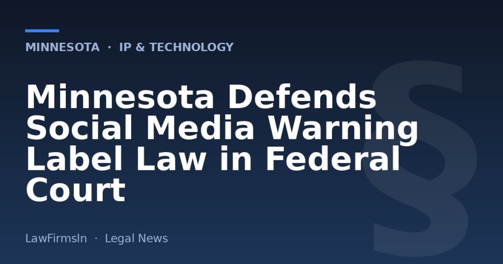 Minnesota Defends Social Media Warning Label Law in Federal Court