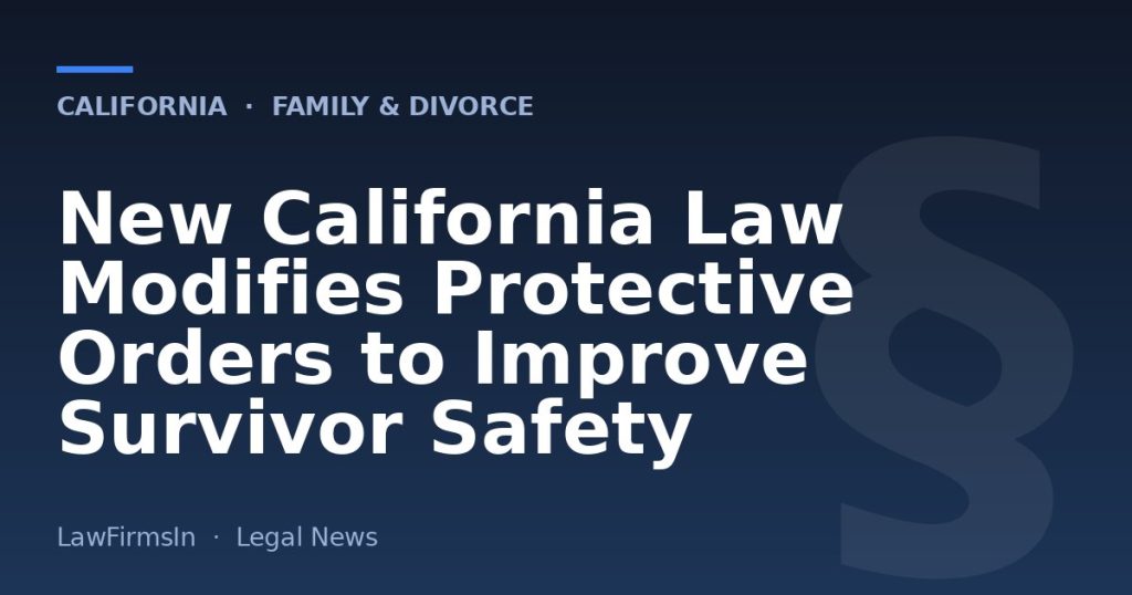 New California Law Modifies Protective Orders to Improve Survivor Safety