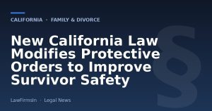 New California Law Modifies Protective Orders to Improve Survivor Safety