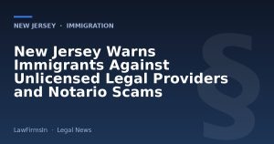 New Jersey Warns Immigrants Against Unlicensed Legal Providers and Notario Scams