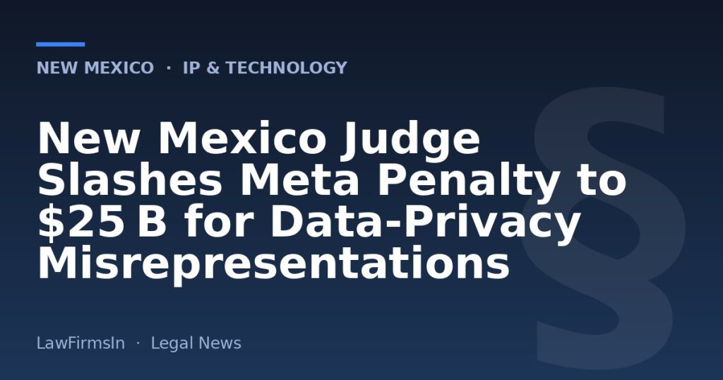 New Mexico Judge Slashes Meta Penalty to $25 B for Data‑Privacy Misrepresentations