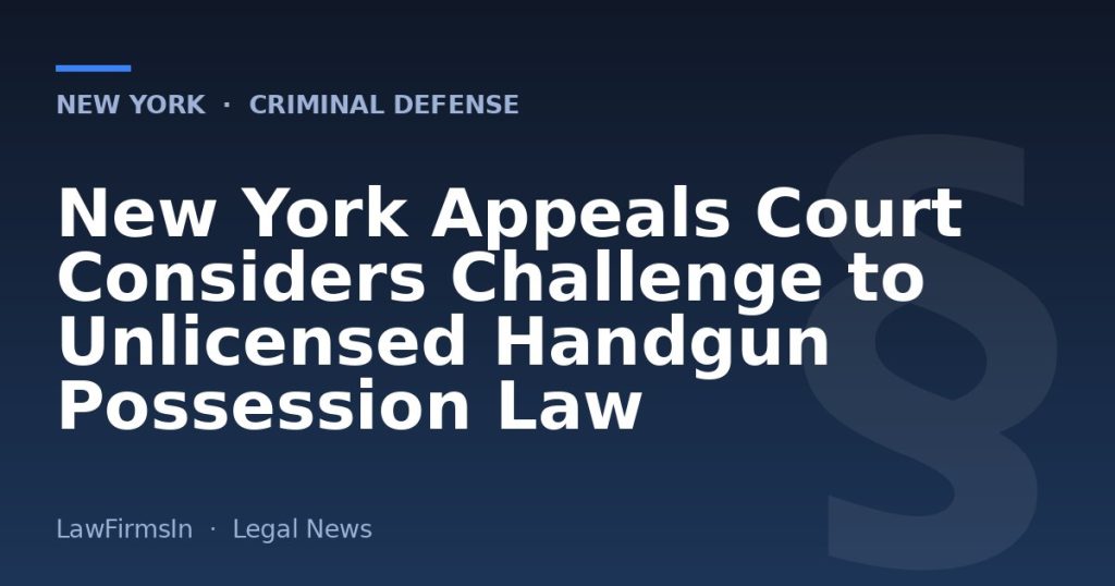 New York Appeals Court Considers Challenge to Unlicensed Handgun Possession Law